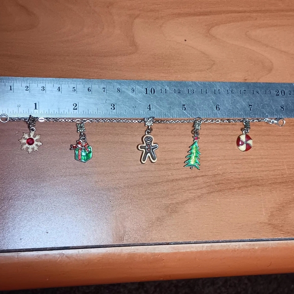 Rhonni Re Jewelry - UP-Cycled, Vintage Red and Green Holiday Charm Bracelet